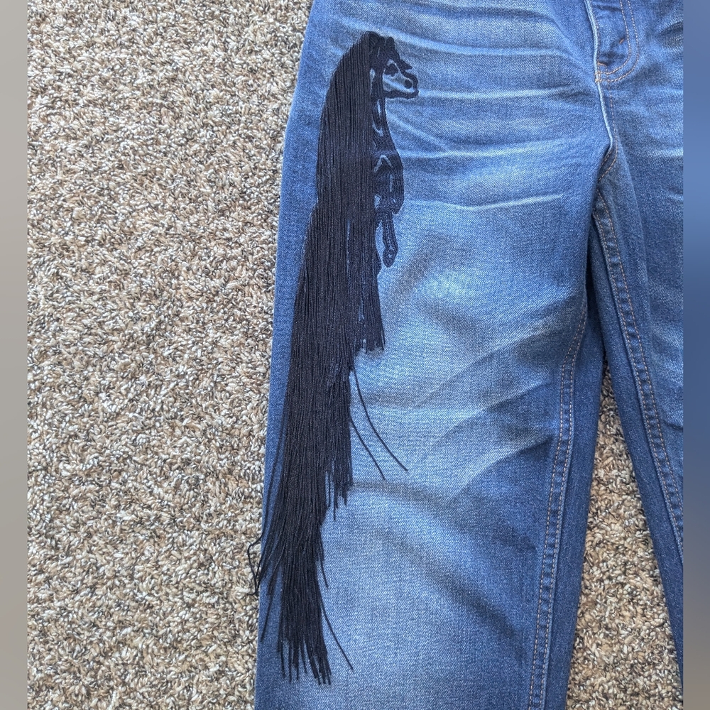 Hellessy Bloomfield Horse Fringe Straight Jeans Size 6 View 4